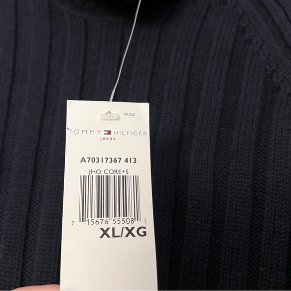Navy Blue Tommy Hilfiger Turtleneck Sweater - Picture 10 of 10